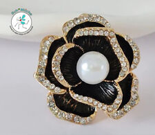 3D-Brosche schwarze Rose Ø 3,2 Retro Vintage Amulett Glücksbringer Geschenkidee