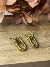 Ohrringe Creolen Massiv 18K vergoldet Gelb Gold antiallergische