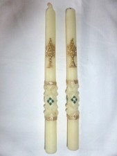 2 alte Kerzen mit Monstranz