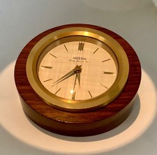 Sehr seltene Angelus Tischuhr "Georg Jensen", 8 Tage-Werk mit Wecker, Pult