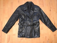 CANDA weiche Damen Lamm-Lederjacke, schwarz, Gr. 38, gefüttert (Motorradjacke)