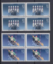 Bund 1238-1239 4er Bock Sporthilfe Kegeln + Einer Kajak 80+ 40 Pf +120+ 60 Pf **
