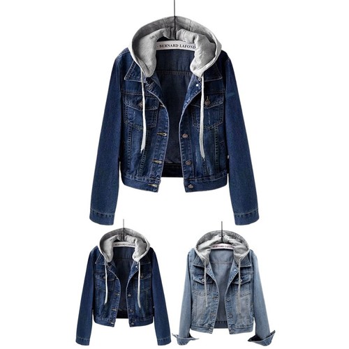 Damen hoodie jeansjacke kapuze - damen,