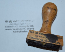 DDR Holzstempel VEB