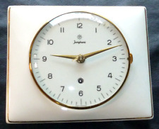 Küchenuhr Junghans 50er Jahre Weiß / Goldrand Nierentisch Revidiert & TOP