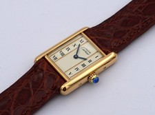 MUST DE CARTIER TANK VERMEIL LADY 925 SILVER GOLDLINE REF.: 5057001 PAPIERE/BOX