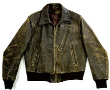 WINDWARD A-2 G-1 Vintage US Pferdeleder Bomber Flieger Piloten Lederjacke 46 S-M