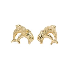 Delfin ohrstecker gelbgold - delfin,