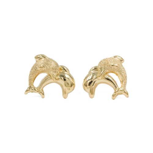 Delfin ohrstecker gelbgold - ohrstecker,