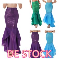 DE!Damen Pailletten Lange Rock