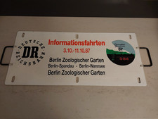 Zuglaufschild - Sonderfahrt BERLIN Zoo - Spandau - Wannsee ; METALL ; 1986 1987