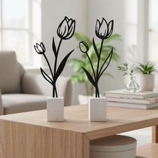2er set metall blume tulpe - 2er,