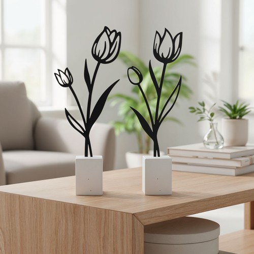 2er set metall blume - set,