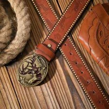 Ledergürtel braun oval N 2