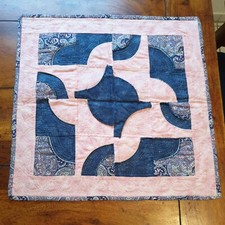 Patchwork Amerikanisches Quilt Glitzer KUNST 44 x 44 cm Handarbeit 