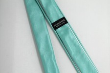 Leder Krawatte/Tie Nappaleder ungemustert limitiert ca. 146 cm Lang hell Türkis