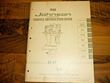 JOHNSON 1968 85 HP  Outboard Boot Motor Service Instruction Werkstatthandbuch 