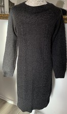 Strickkleid von S. Oliver, Gr. S/36-38, grau mit Zopfmuster