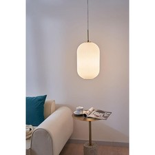 Design Pendelleuchte Deckenlampe Splendid Delight Ø25cm Glas Weiß Gold 1 x E27