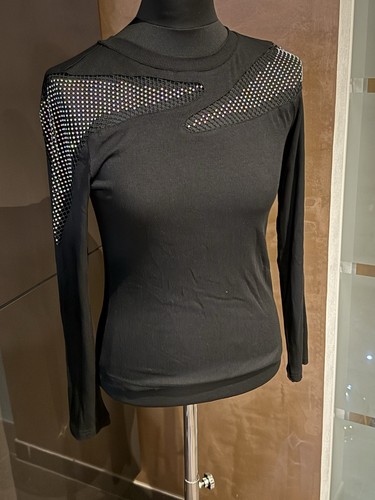 Glitzershirt schwarz strass - glitzershirt,