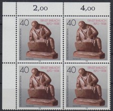 Germany Berlin 1988 ** Mi.823 Bl/4 Ernst Barlach Bronzeplastik Kunst [vb014]