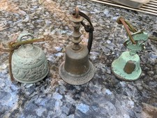 Konvolut 3 Glocken Messing Bronze Durchmesser ca. 6,0 - 6,5 und 5,0 cm