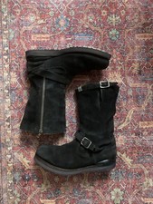 Visvim T.W.O. Engineer Boots First Edition Black Suede US 9.5 Wedge sole