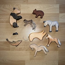 Ostheimer Tiere Konvolut Panda Bär Zebra Pferd Affe Maus Holzspielzeug Stempel