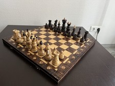 Schach Holz Handarbeit Vintage