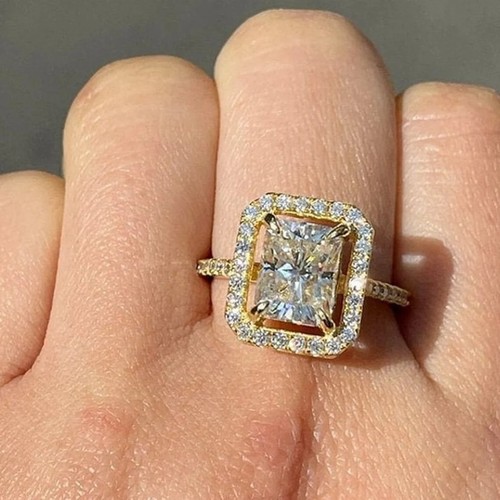 Radiant diamant halo - kt,