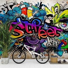 Fototapete Graffiti Streetart Wohnzimmer Schlafzimmer Bunt Vlies Tapete 9218b