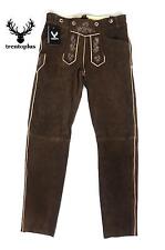 Trachten Lederhose lang braun Echt Leder Trachtenlederhosen Gr. 46-62 