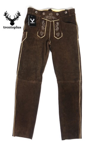 Trachten lederhose lang braun - lang,