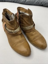 Damen Leder Boots Stiefeletten