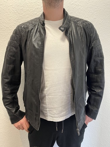 Lederjacke schwarz marke - schwarz,