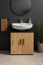 Vicco Waschbeckenunterschrank Irma 60×59 cm Eiche Anthrazit Badmöbel modern