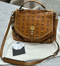MCM Schultertasche Cognac