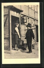 Hummel bringt das Trinkwasser in´s Haus, Ansichtskarte 