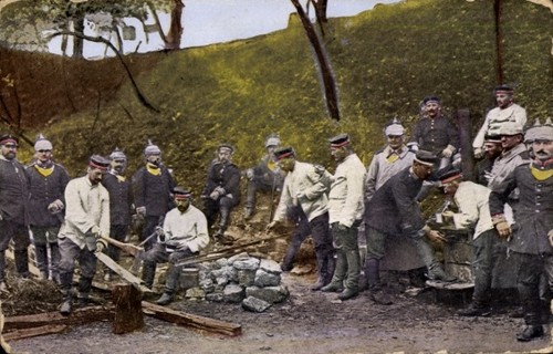Deutsche soldaten beim - ak,