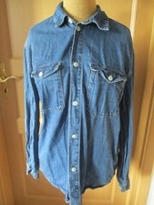 Herren Jeanshemd blau Langarm Knöpfe Brusttaschen Gr.L / H&M