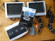 Tevion MD80931 - DVD-Player mit zwei Bildschirmen - 230 Volt & 12 Volt - Auto
