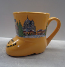 Glühwein Stiefel Tasse Weihnachtsmarkt Berlin 2003 gelb Kössinger