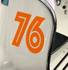 Aufkleber Beinschild Startnummer Zahl Vespa Lambretta Roller retro