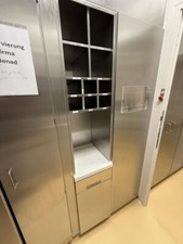 Edelstahl Hochschrank 40x60x210 cm mit Abfallsammler