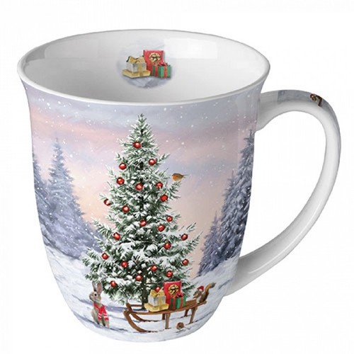 Tasse waldweihnacht tiere hase - tasse,