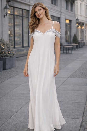 Maxikleid 38 cremeweiß - gr., 36/38