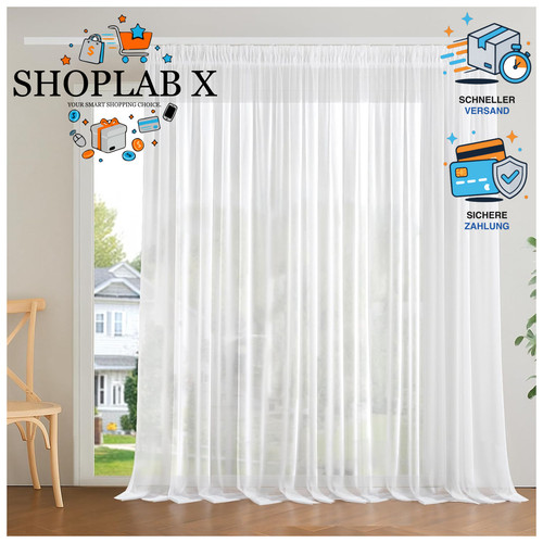 Voile vorhang mit kräuselband - vorhang,