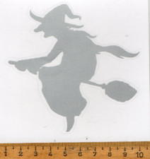 Aufkleber :  Hexe auf Besen