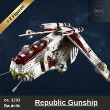 Klemmbausteine MOC / Star Wars  UCS Republic Gunship+ 2 Figuren , ca. 3293 Teile