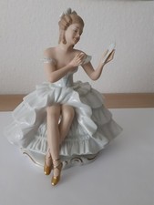 Wallendorf Kunst Figur Ballerina mit Spiegel Nr. 1396 /II Porzellan 